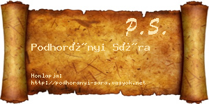 Podhorányi Sára névjegykártya