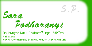 sara podhoranyi business card